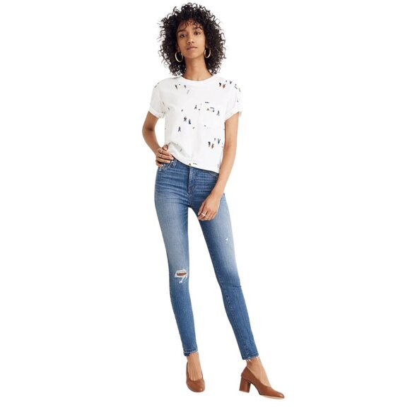 Madewell 10" High-Rise Skinny Jeans: Drop Step-Hem Edition Size 24 Tall NWT - Picture 1 of 16